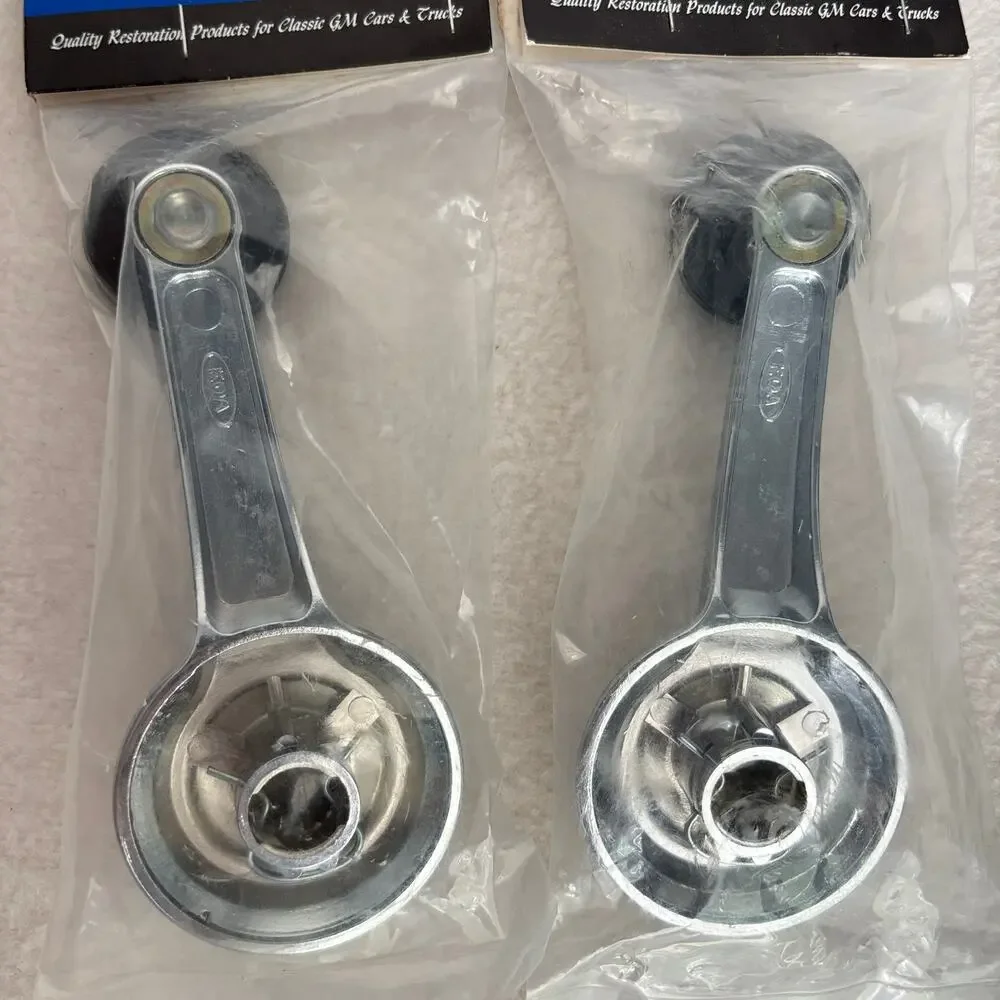 Pair of Black Knob Silver Handle Window Cranks for 1967 GM, Classic Headquarters
